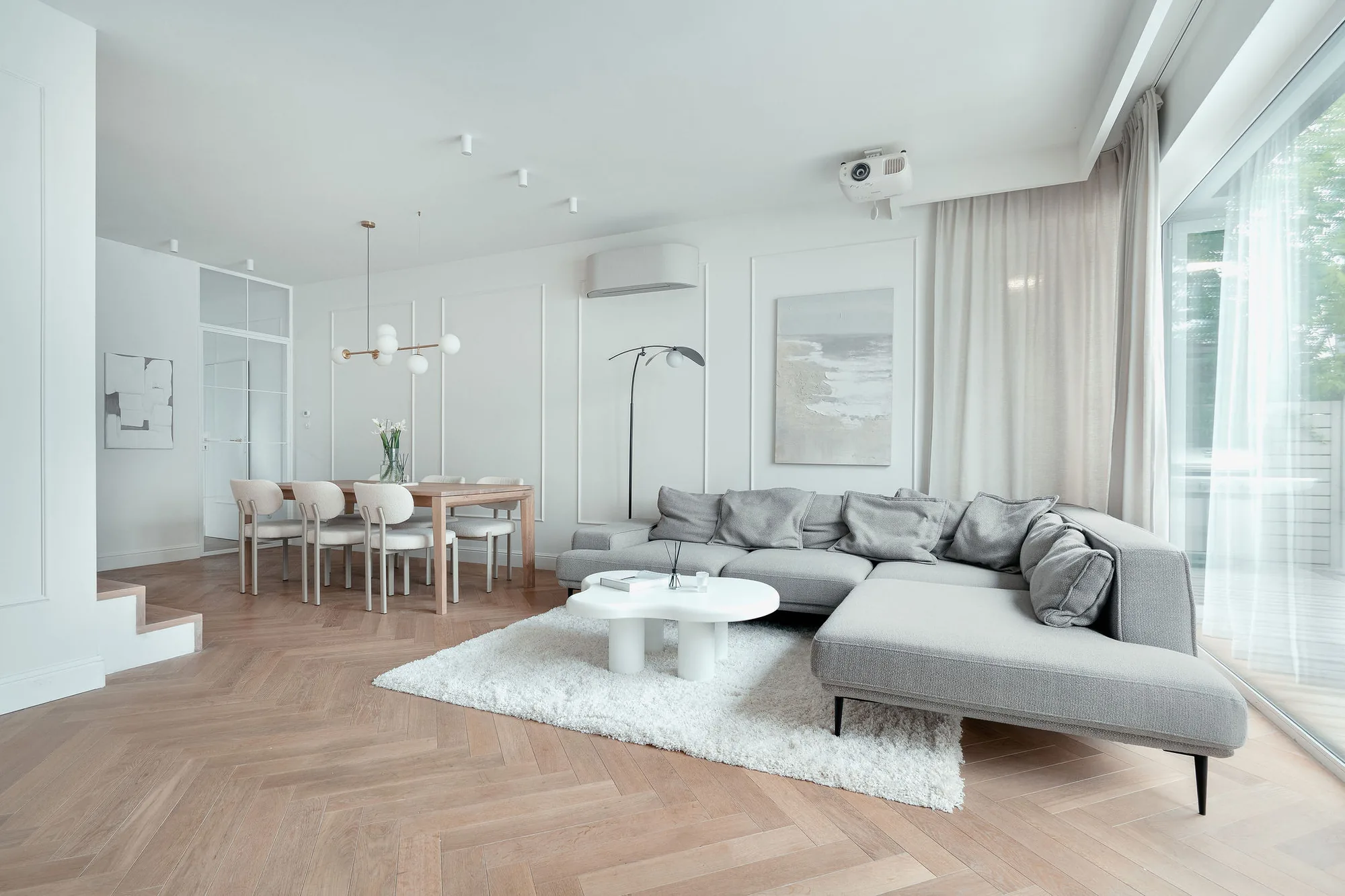 Salon i jadalnia w otwartym układzie, KMN Studio
